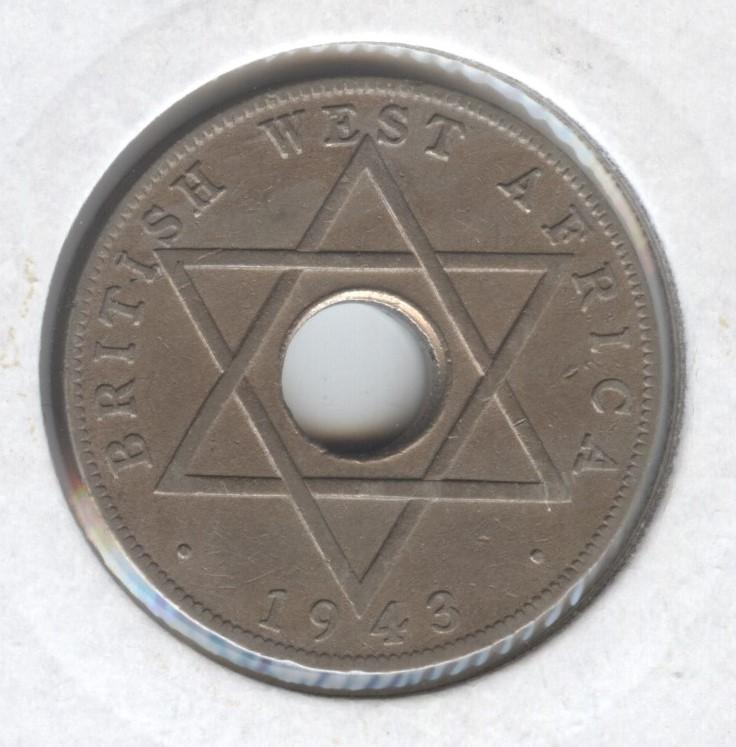Британская Западная Африка 1/2 пени 1943 Георг 6