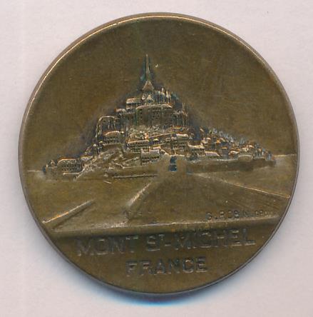 Франция 1934 Жетон Аббатство Мон-Сен-Мишель D-25mm латунь 7,5 гр