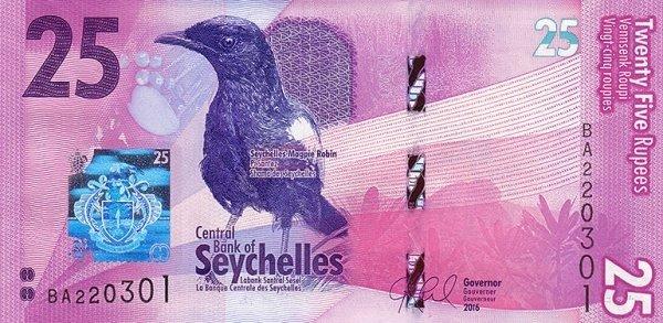 Сейшелы 25 рупий 2016 год ПРЕСС/UNC