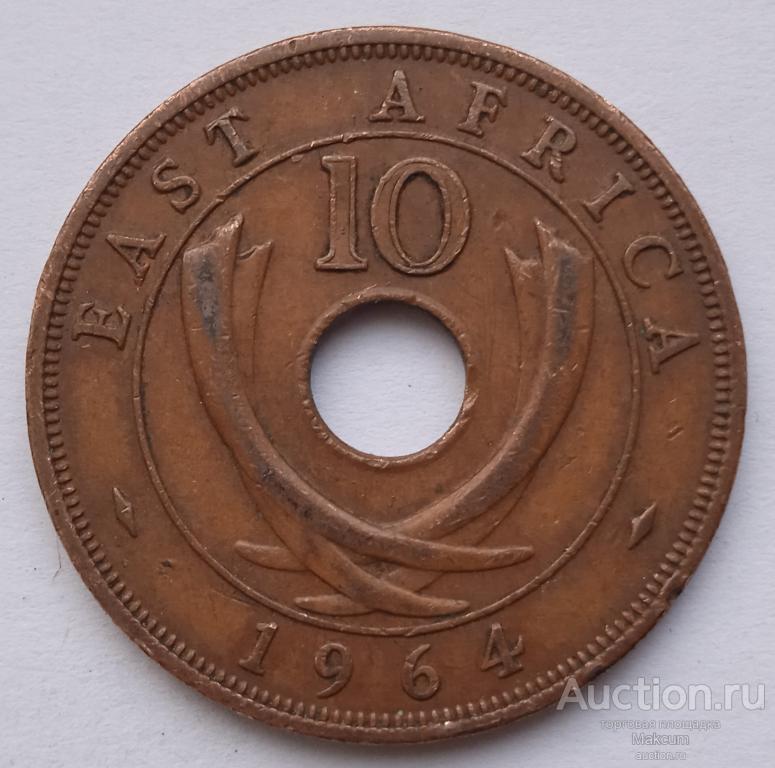 Британская Восточная Африка 10 центов .1964 г .