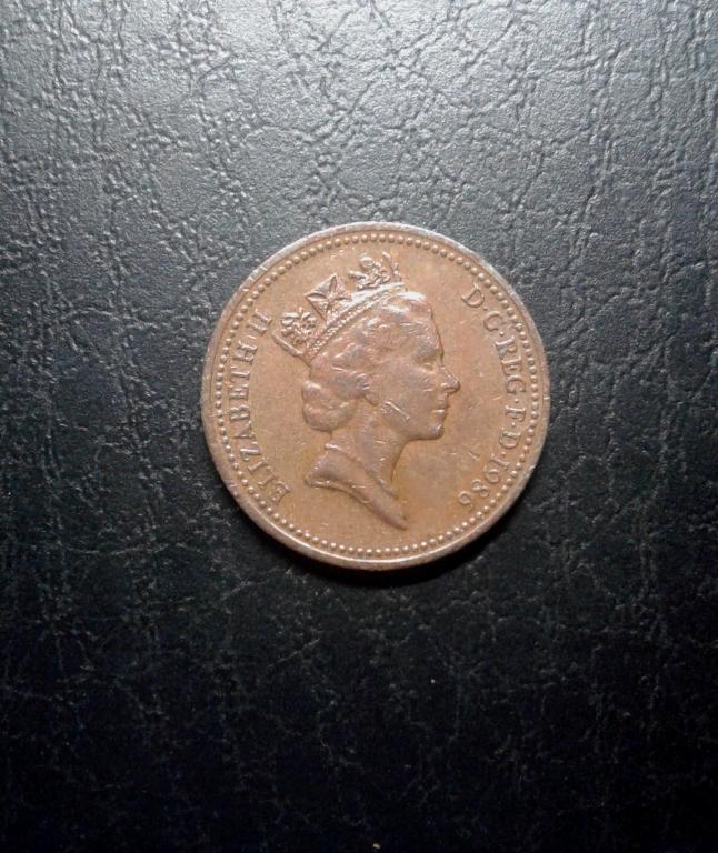 1 пенни 1986 г. Великобритания, Европа,  Королева Елизавета II, (Б17)