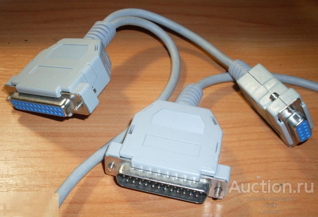 Кабель интерфейсный DB25F-DB25M+DB9M (COM-штекер / COM-гнездо) 