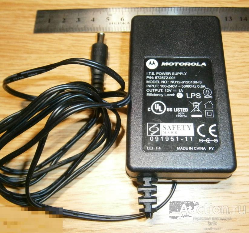 Блок питания, зарядное устройство 12В 1А MOTOROLA,   ( NU12-6120100-I3 ). Моторола 