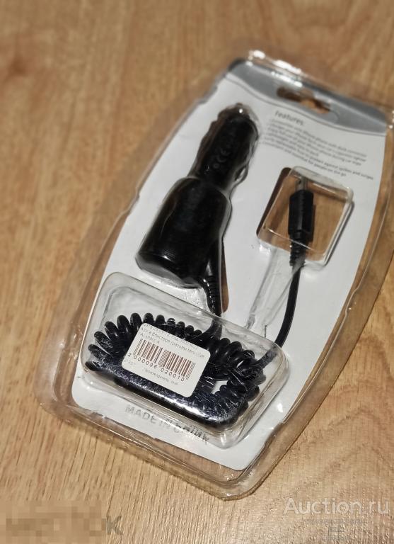 Автомобильное зарядное устройство для сотового телефона (АЗУ, зарядка)  . Разъем miniUSB 