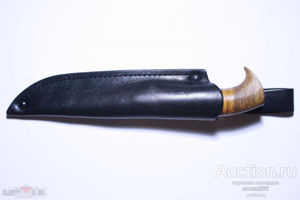 НОЖ ОХОТНИЧИЙ В НОЖНАХ ПОД ЗАТОЧКУ / СТАЛЬ 95Х18 ФИЛЕЙНИК? 