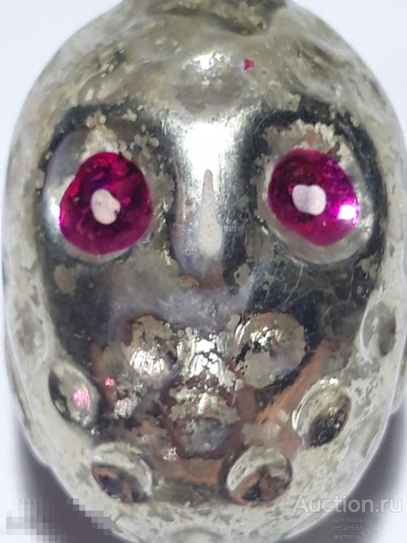 ЁЛОЧНАЯ ИГРУШКА СТЕКЛЯННАЯ НА ПОДВЕСКЕ МАСКА ДЖЕЙСОНА / ХОККЕЙНАЯ МАСКА СССР 