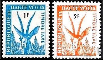 Верхняя Вольта 1962 MiNr 21-22 (0.4 €) Доплатные марки.Газель** MNHOG (ЧБН)