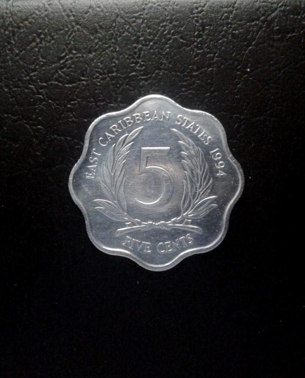 5 центов, 1994 г. Восточные Карибы , Америка. (1В5)