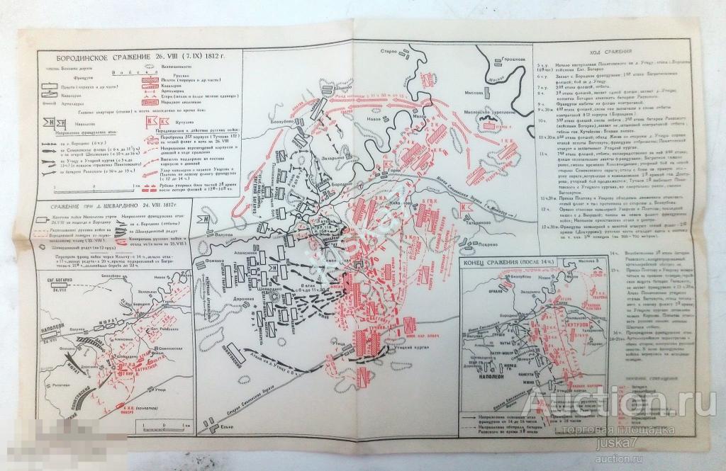 Карта бородинское сражение 1812 года