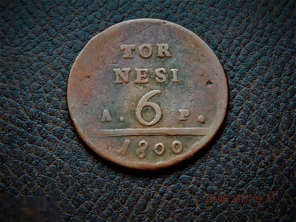 Италия Сицилия и Неаполь 6 Торнеси 1800 ГОД