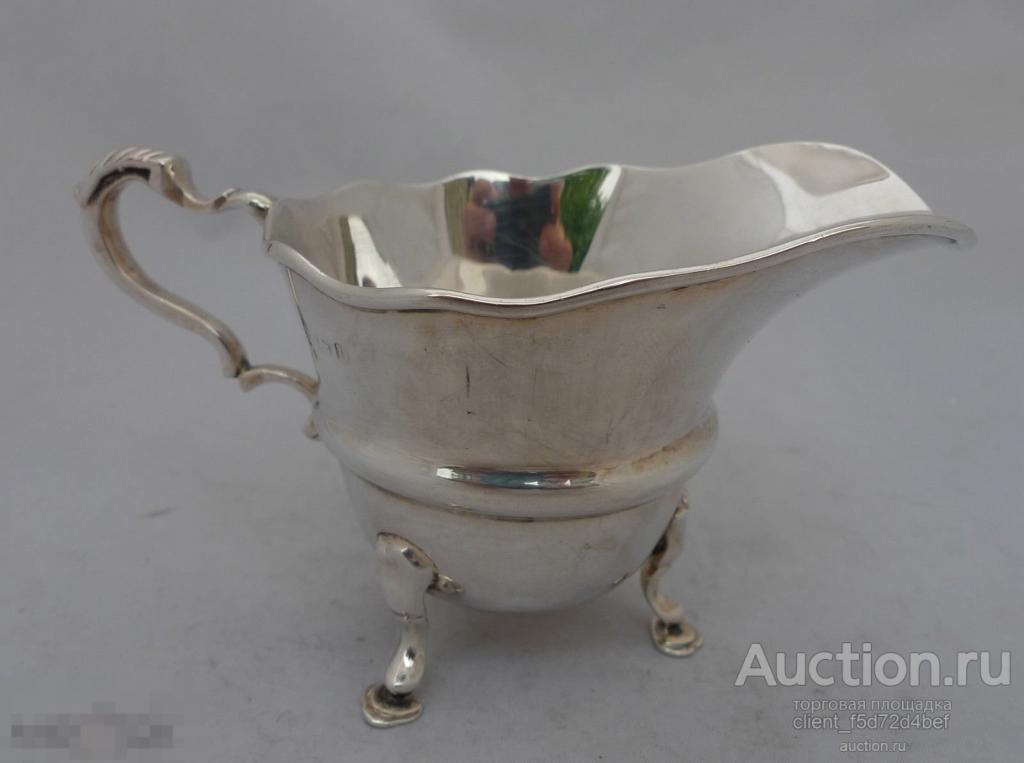 Антикварный серебряный кувшинчик для сливок/молока Бирмингем 1913 74g 