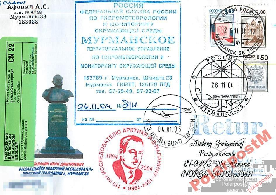 РОССИЯ 2004. 110 ЛЕТ Д.И.ПАПАНУНА №9 