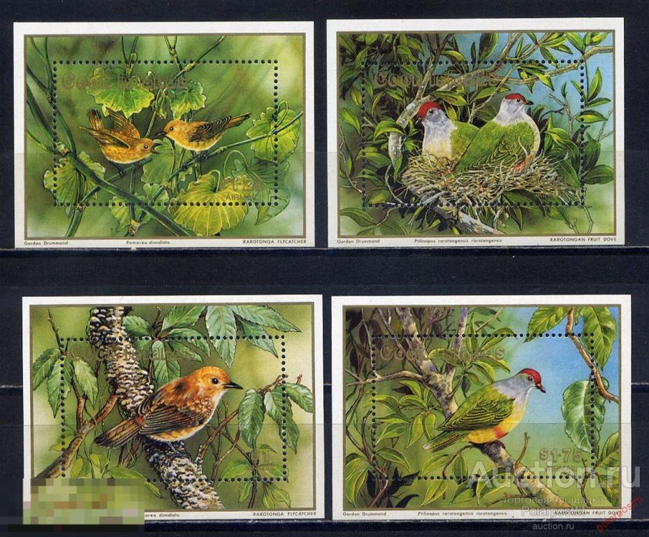 КУКА ОСТРОВА 1989 BL.189-192 ПТИЦЫ. WWF 