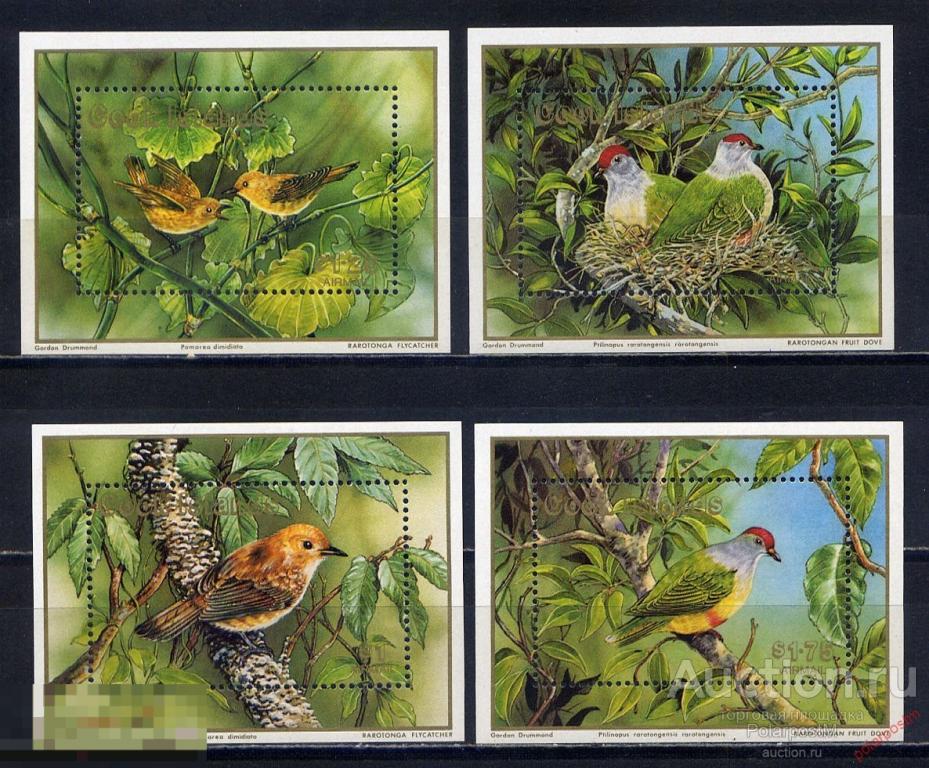 КУКА ОСТРОВА 1989 BL.189-192 ПТИЦЫ. WWF 