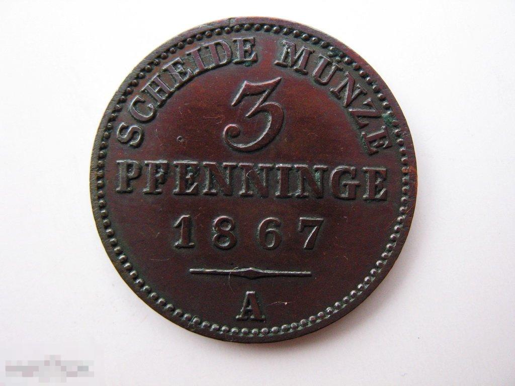 3 пфеннига 1867 A Пруссия 