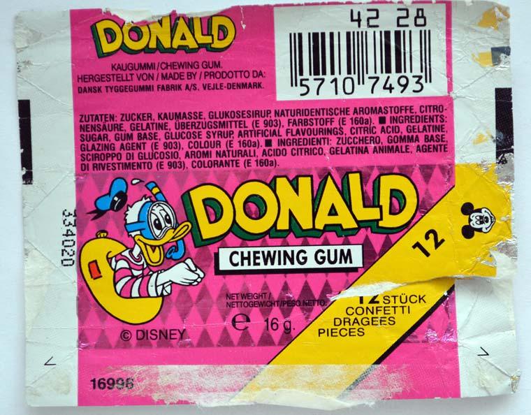 Обертка от пачки Дании  - Donald