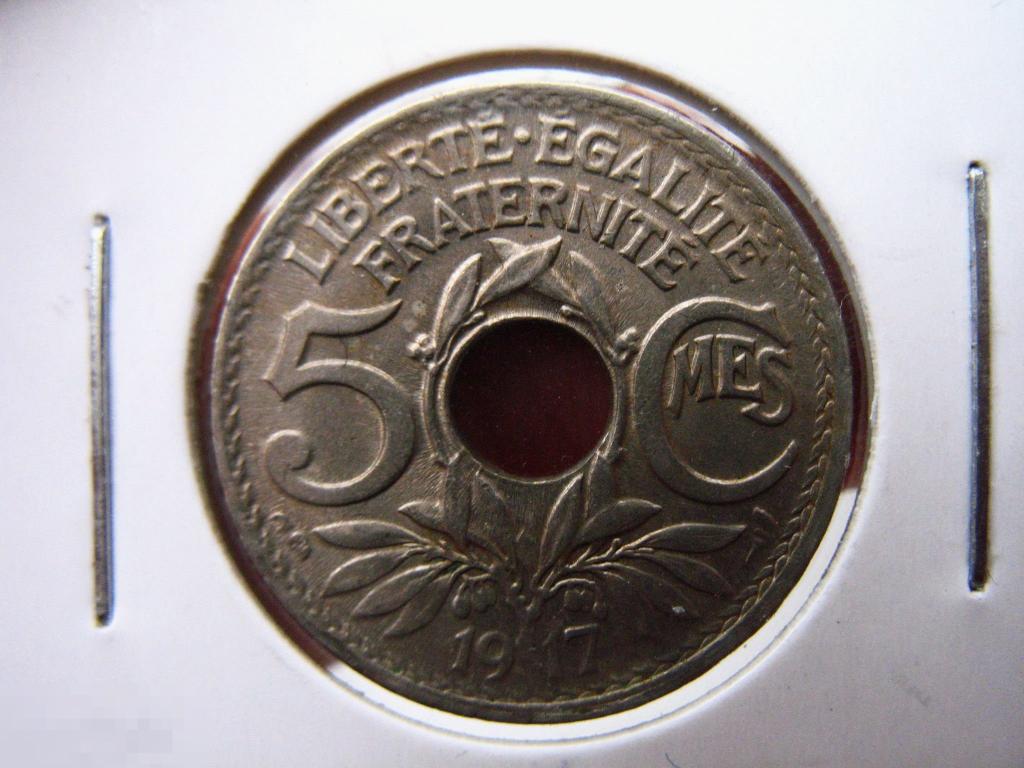 5 сантимов 1917  года Франция в коллекционном состоянии 