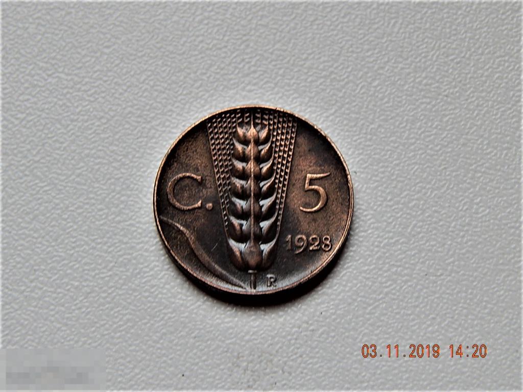 италия 5 чентезиме 1928 год