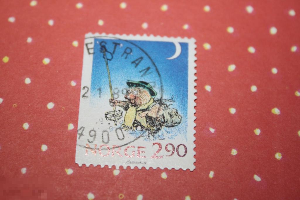 Марка. Норвегия 2.90 зима, путешественник. 