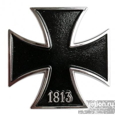 Немецкий крест 1813 черная эмаль, эмблема-наклейка копия арт. 16-11306