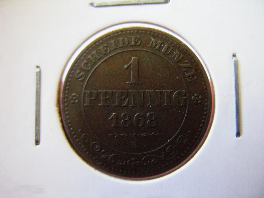 1 пфенниг 1868 B Саксония 