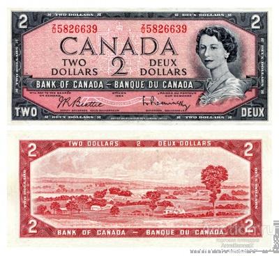 2 доллара 1954 года Канада, копия арт. 19-12606