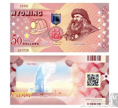 50 долларов 2016 Wyoming США, фэнтези, копия арт. 19-13937