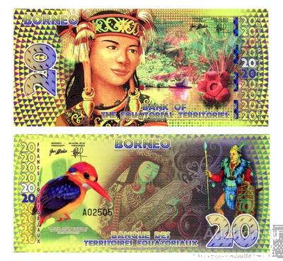 20 экваториальных франков 2014 Borneo, фэнтези, копия UNC арт. 19-13895