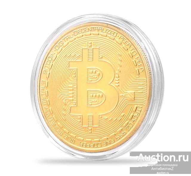 Купить сувенирную монету биткоин, золото PROOF, в капсуле арт. 17-8217-3