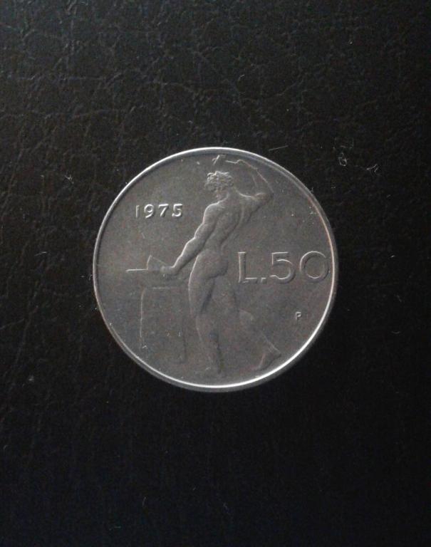 50 лир, 1975 г. Италия Европа,  (1В14)
