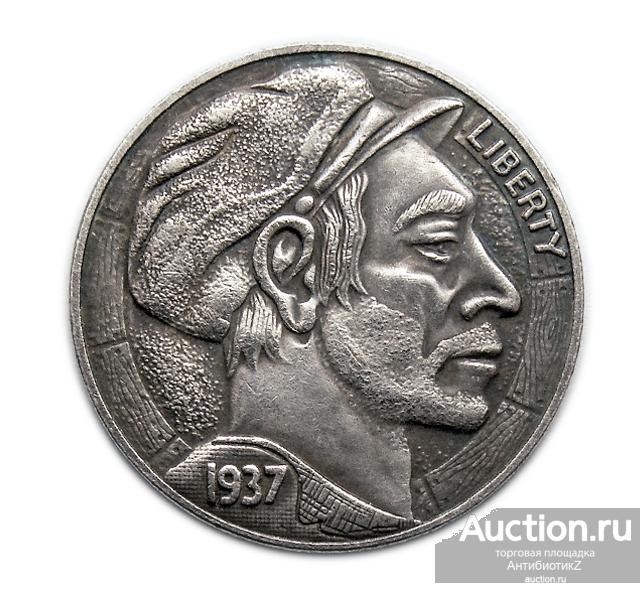 5 центов 1937 США Бизон сувенирная монета 8 копия арт. 17-6888-1
