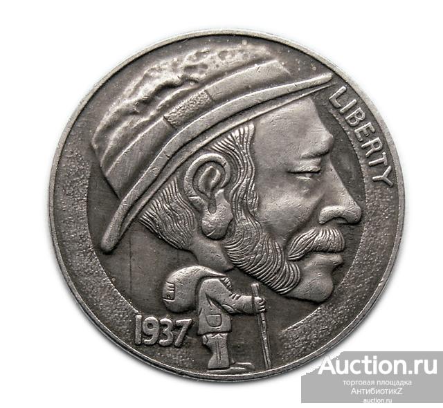 5 центов 1937 США Бизон сувенирная монета 27 копия арт. 17-6907-1
