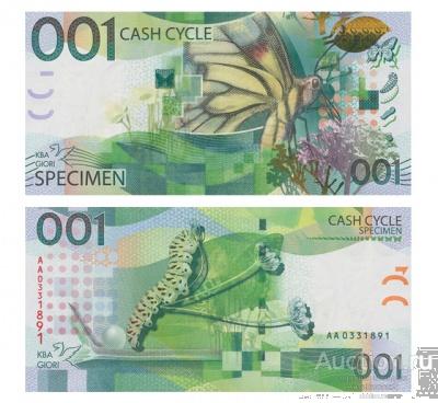 Тестовая банкнота 001 CASH CYCLE Швейцария, копия арт. 19-15332