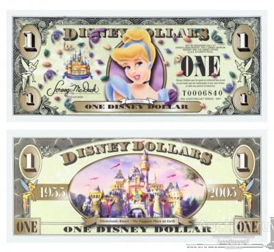 1 Дисней доллар 2005 Disneyland, серия 2, копия арт. 19-14695