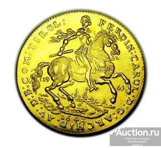 2 дуката 1642 Тирольский, Австрия, Фердинатд, копия монеты арт. 17-520