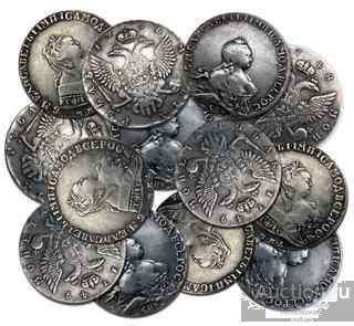 Набор рублей дешево - 10 серебряных монет Елизавета копии арт. 06-2212