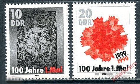ГДР 1990 3322-3323 100 ЛЕТ 1 МАЯ 