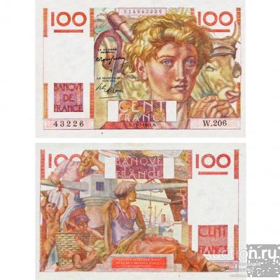 100 франков 1947 года Франция, копия арт. 19-11549