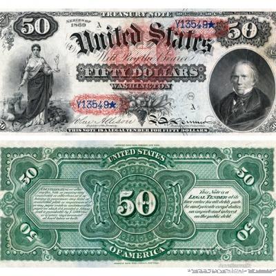 США 50 долларов 1869 года, копия арт. 19-11963