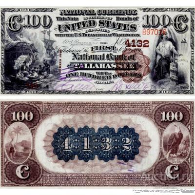 США 100 долларов 1882 года Таллахасси, копия арт. 19-11964
