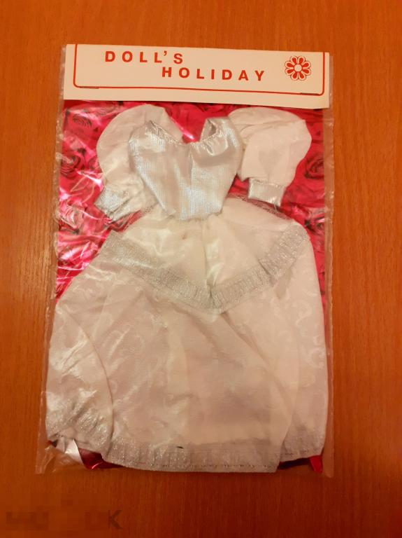 Новое белое платье на куклу Barbie " Dolls Holiday" 90-егг 