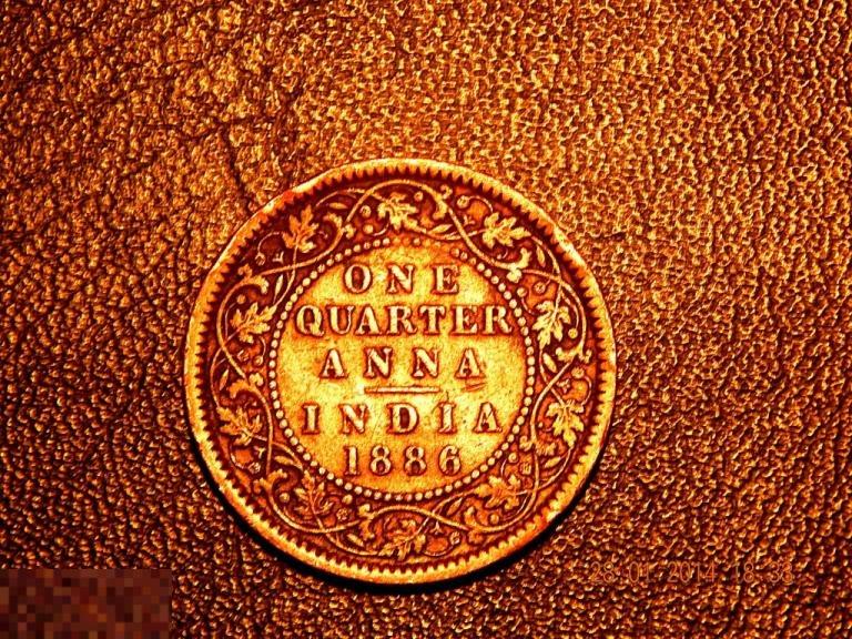 Индия 1/4 анна Виктория 1886 г