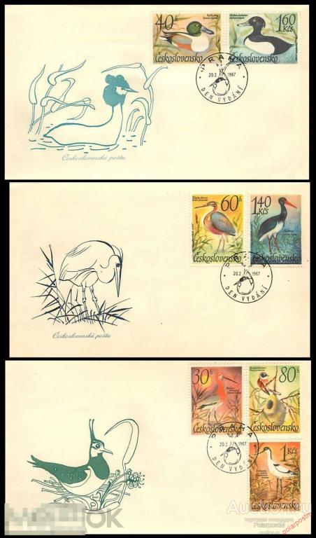 Чехословакия 1967 1681-1687 ПТИЦЫ 