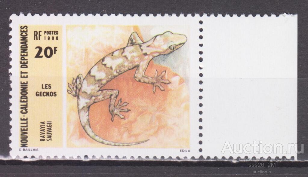 Новая Каледония 1986 новокаледонский геккон Mi779 MNH