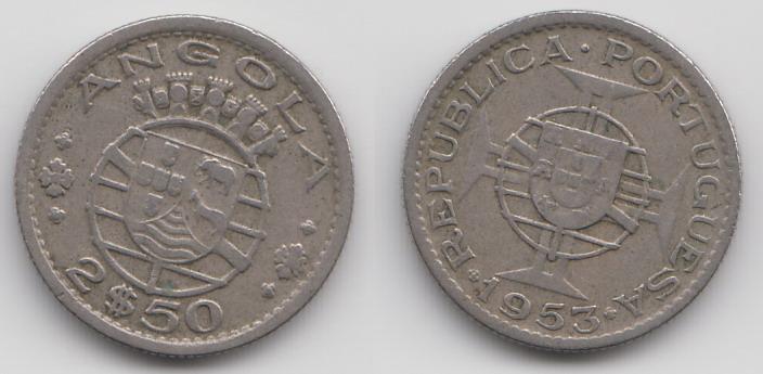 Ангола 2,5 эскудо 1953 _2