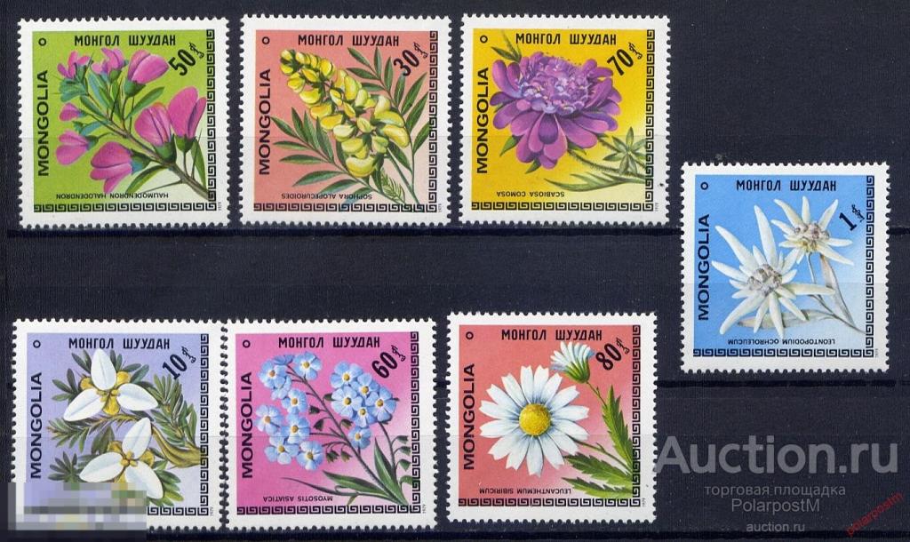 МОНГОЛИЯ 1979 1208-1214 Цветы 