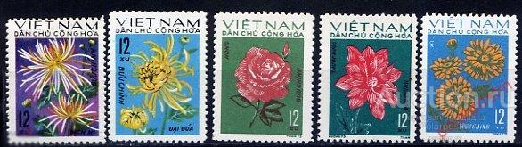 ВЬЕТНАМ СЕВЕРНЫЙ 1974 756-758+774-775 Цветы