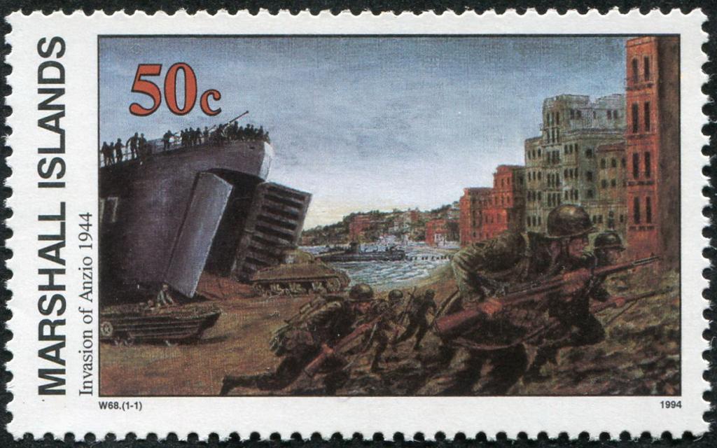 1994 г Маршаллы маршалловы война милитария союзный десант в Италии MNH ...