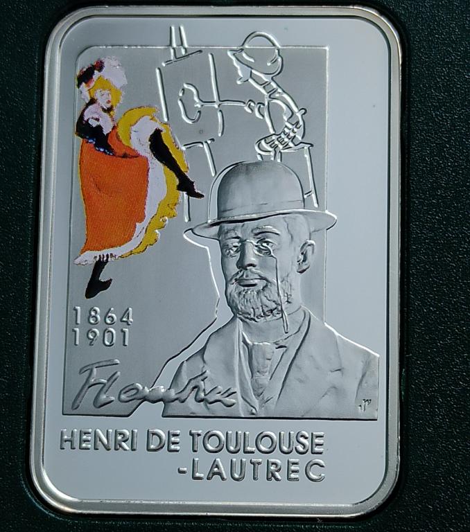 1 доллар Ниуэ 2008г.  Анри Тулуз Лотрек. Серебро