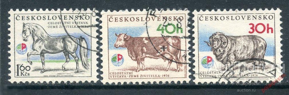 Y85 ЧЕХОСЛОВАКИЯ (ЧССР) 1976 2336-2338 Сельскохозяйственная выставка домашних животных.  Ческе Будей 